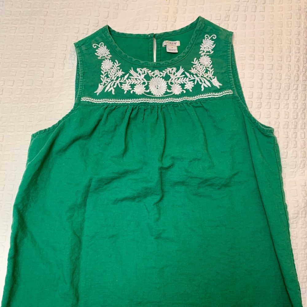 J. Crew green floral shirt